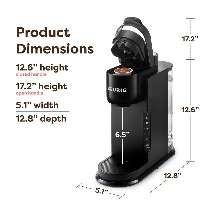 KExpress Single Serve KCup Pod Coffee Maker, 3 Brew Sizes, Strong Button Feature, 42oz Removable Reservoir, Black