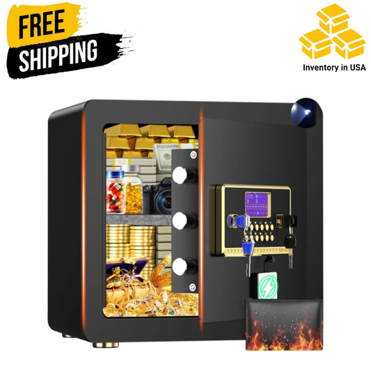BESAFETY 2.5 to 4.5 Cuft Safe Box, Digital Keypad Home Security Safe With Fireproof Waterproof Bag & Adjustable Shelf