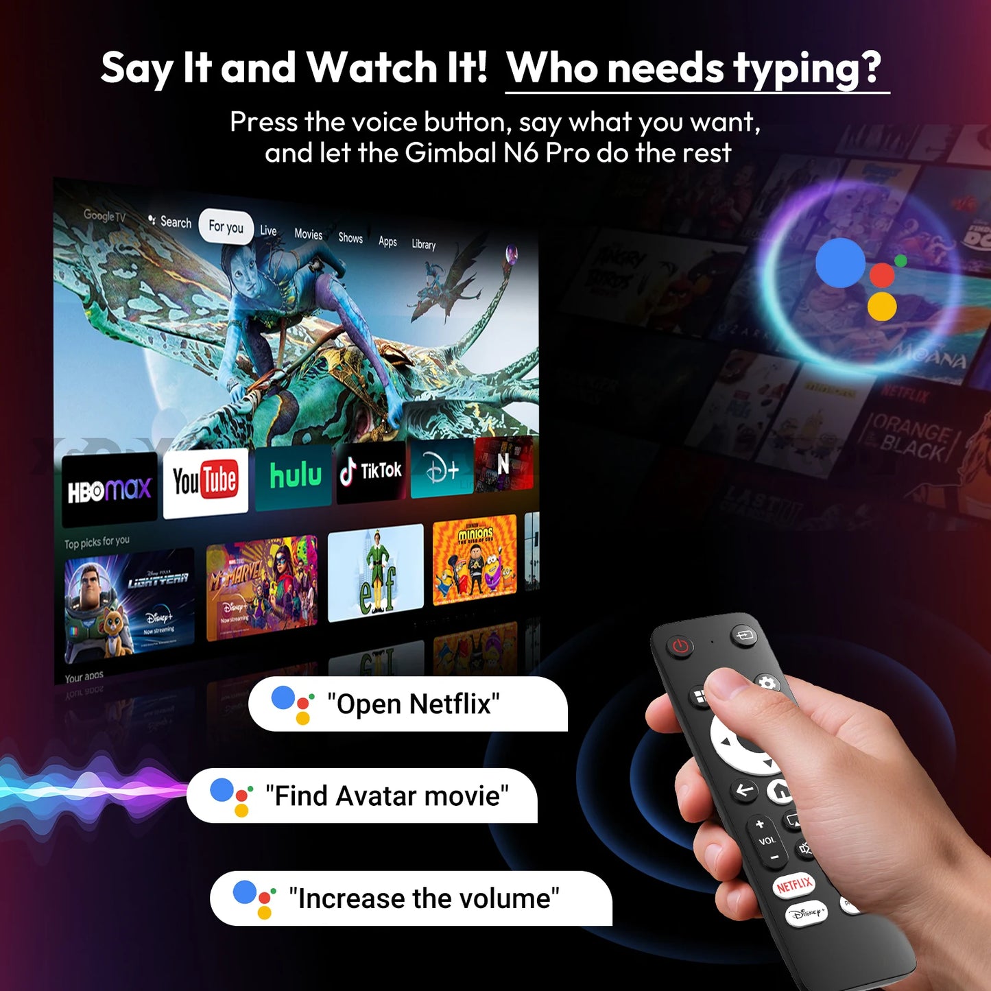 XGODY N6 Pro Netflix Officially 4K Projector Voice Control Smart Android TV Whale OS 8/32GB ROM for Outdoor Movie Home Theater