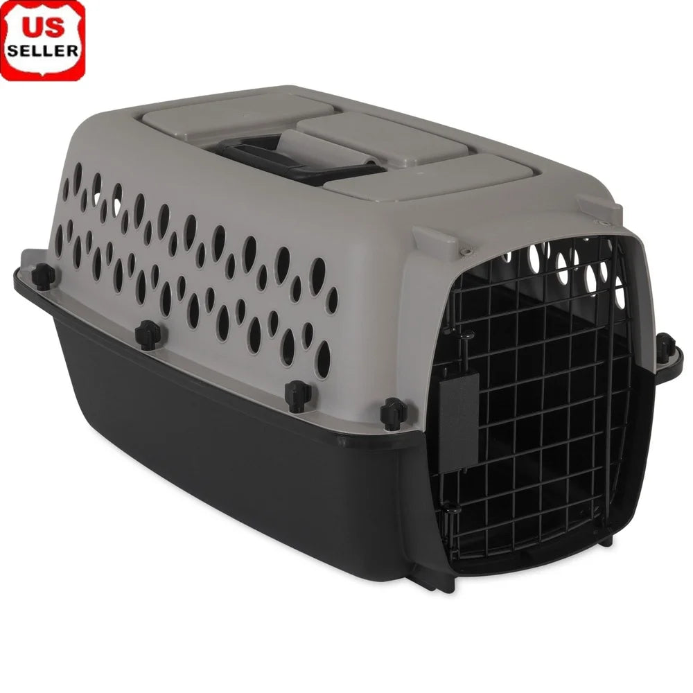 Portable X-Small Plastic Dog Crate Easy Assembly Pet Carrier Dogs Cats up to 10 lbs with Ventilation and Secure Door