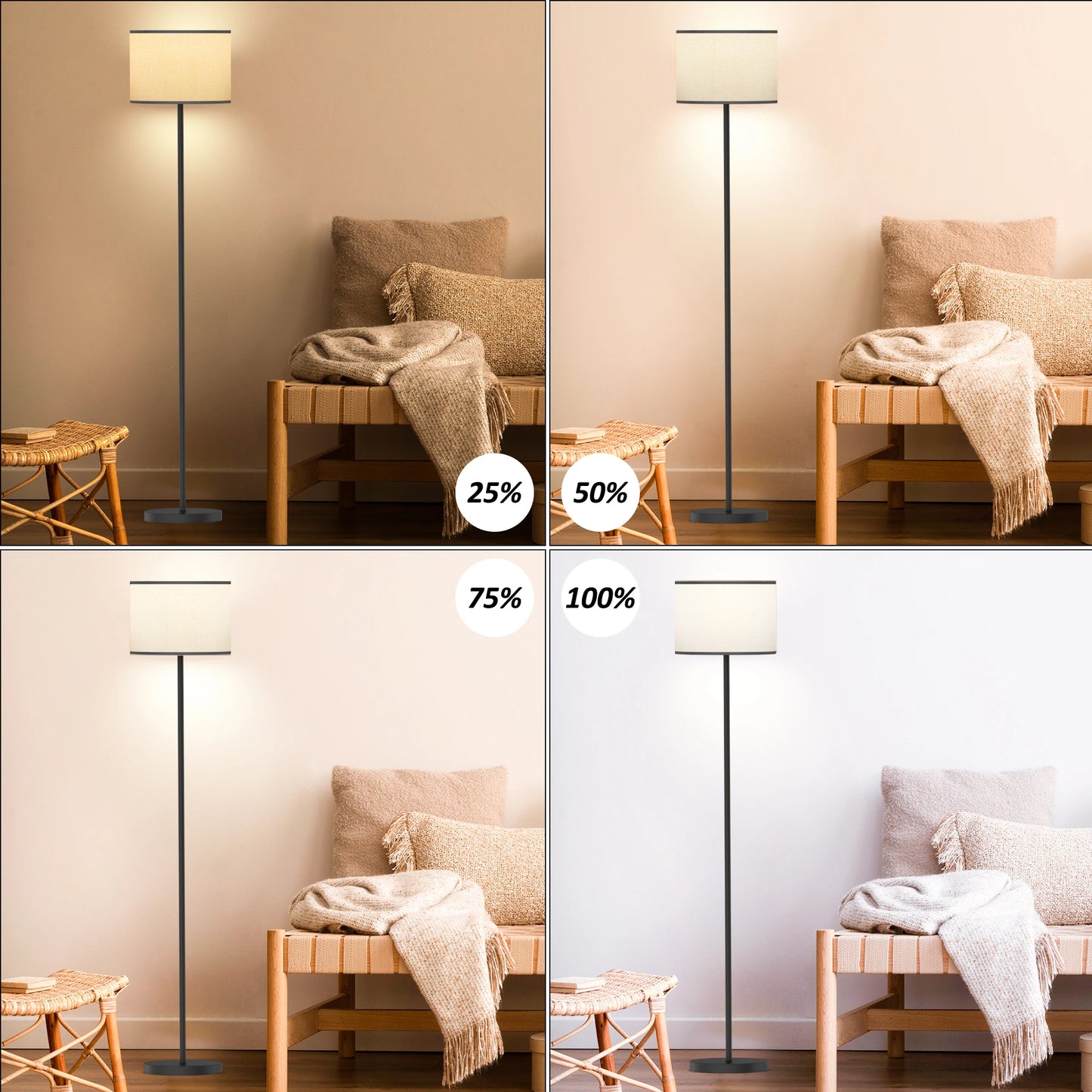 61.5'' Traditional Floor Lamp with Remote Control and Bulb Included