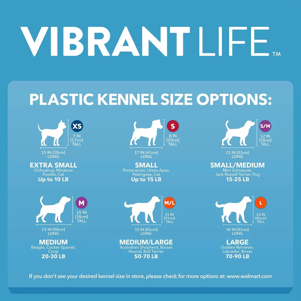 Portable X-Small Plastic Dog Crate Easy Assembly Pet Carrier Dogs Cats up to 10 lbs with Ventilation and Secure Door