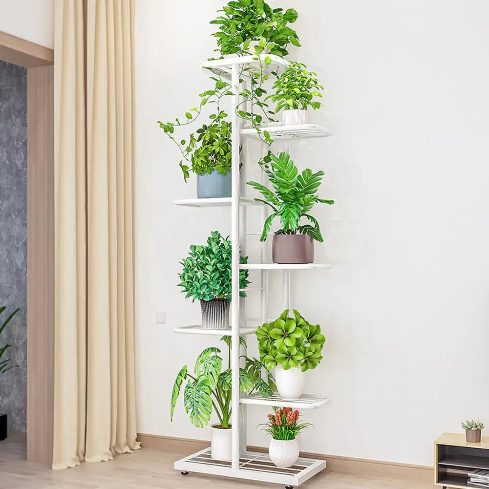 Metal Plant Stand 7 Tier 8 Potted Flower Pot Holder Shelf, Plant Shelf Corner Display Rack For Patio Garden Balcony Living Room