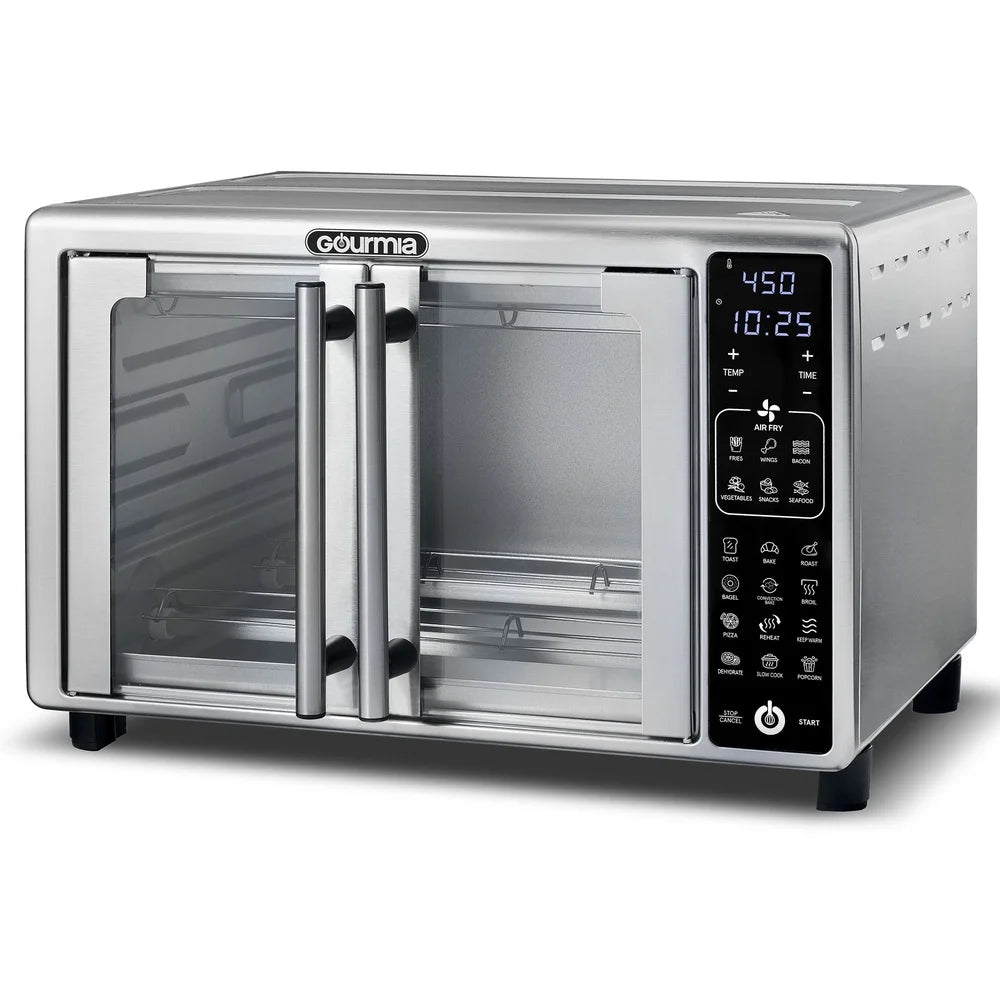 1700W Digital Toaster Oven Air Fryer 24L 19 One-Touch Presets FryForce 360 Technology French Doors Stainless Steel Cooking