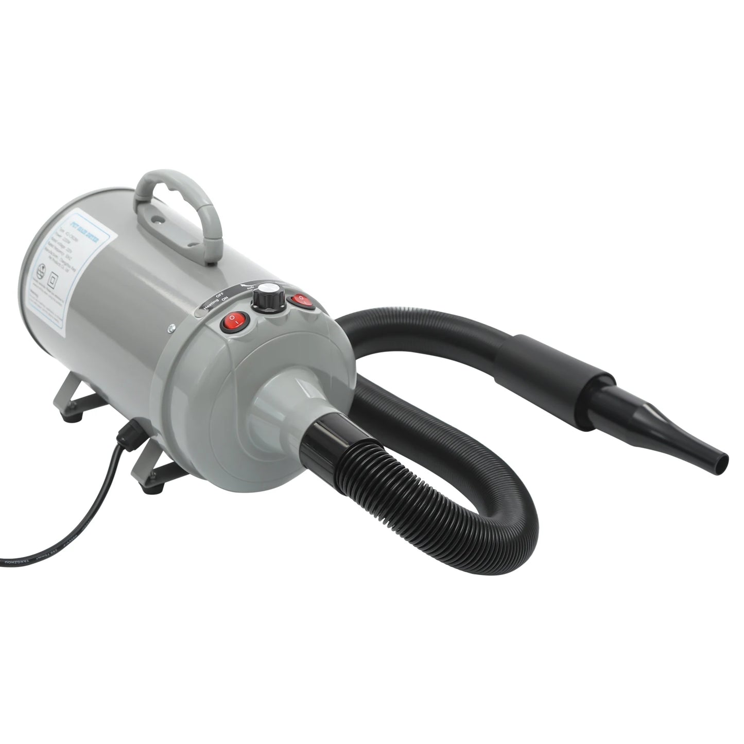 2200W Pet Hair Dryer, Adjustable Design Wind Speed, Electric Dog Cat Hair Dryer, Pet Drying Machine with 4 Nozzles