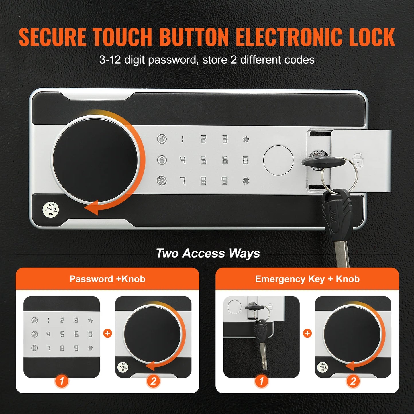 SucceBuy 1.7 Cub Depository Safe Deposit Safe Electronic Code Lock & 2 Keys Business Drop Slot Safe for Cash Mail Office Hotel