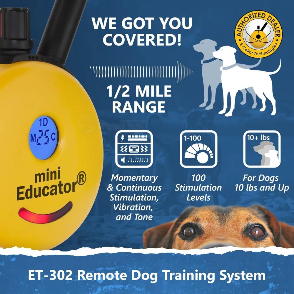 Rechargeable Dog Trainer Ecollar with Remote for Small, Medium, and Large Dogs by E-Collar Technologies - Electric, Vibration