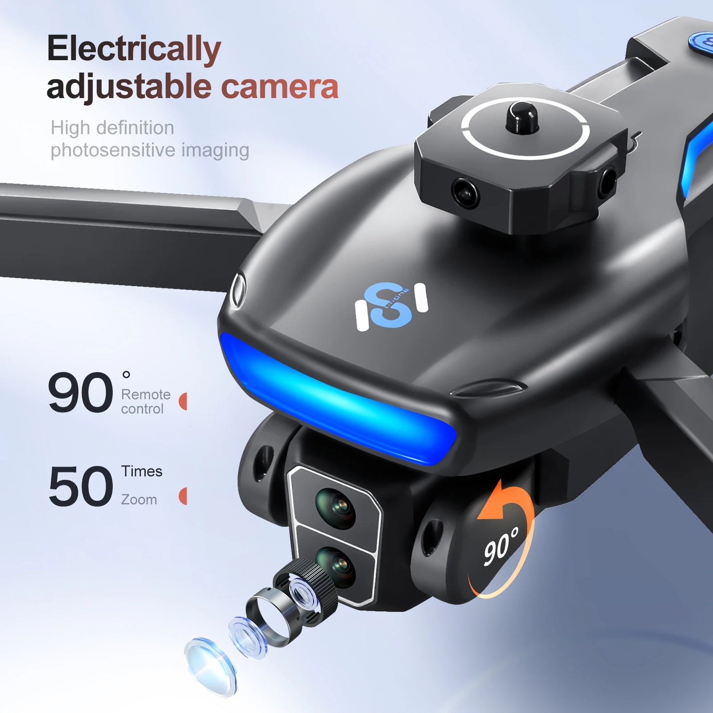 Long-Endurance Brushless Drone Dual Cameras Brushless Motor Foldable Quad Obstacle Avoidance 5.9Inch LCD Remote Controller