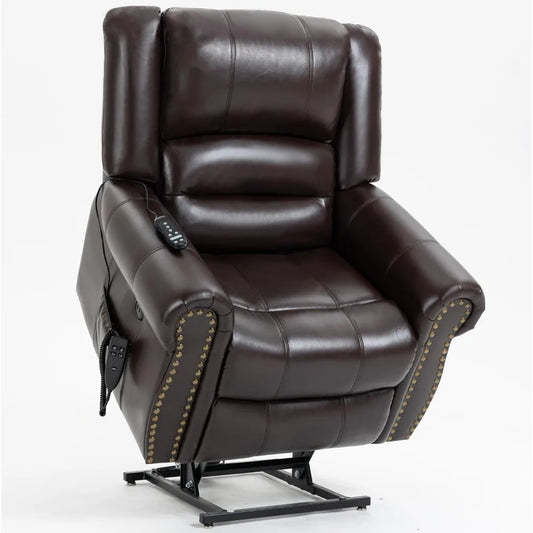 Dual Motor Power Lift Chair, Lay Flat Recliner Chair, Electric Recliner with Massage and Heat for Elderly, Remote Control, Infin