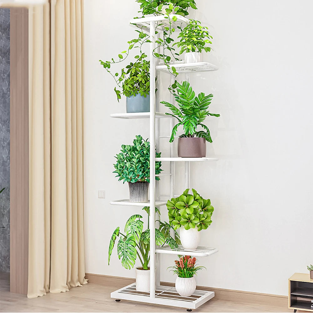 Metal Plant Stand 7 Tier 8 Potted Flower Pot Holder Shelf, Plant Shelf Corner Display Rack For Patio Garden Balcony Living Room