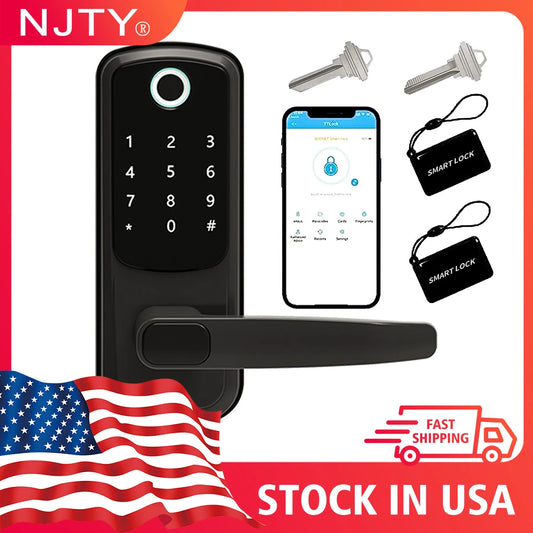 Wifi Electronic Smart Fingerprint Door Lock With Biometric Fingerprint Password Keypad Key NFC APP Unlock, TTLOCK  Control HOME