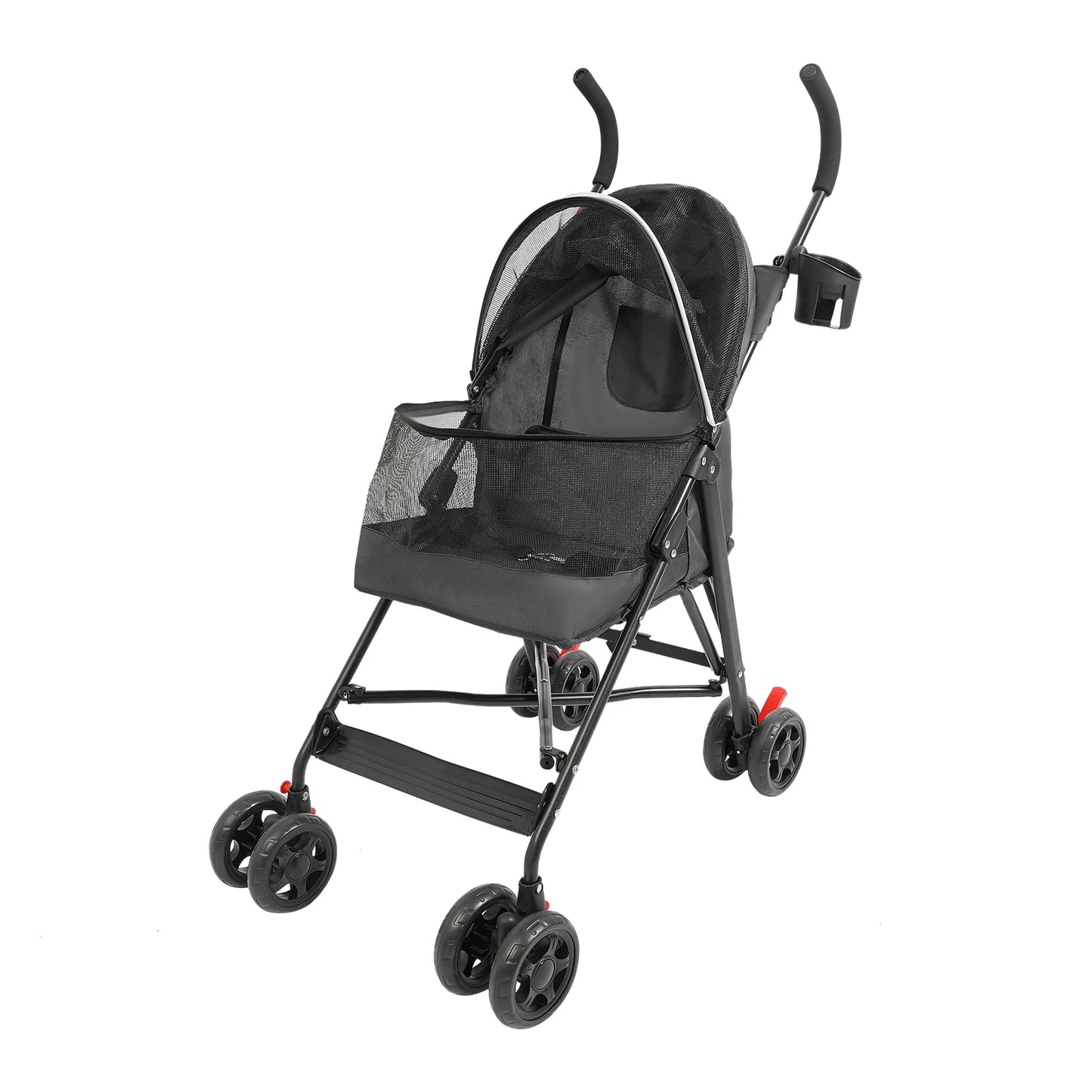 Pet Stroller for Small Dogs Cats, Lightweight Foldable Puppy Stroller with 360° Wheels, Safety Leash, 22lbs Capacity