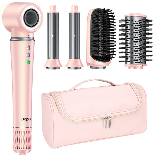 Bopcal 5 In 1 Hair Dryer Hot Air Comb Electric Hair Curling Iron 1200W High Speed Blower Multifunctional Styling Tools Hairdryer