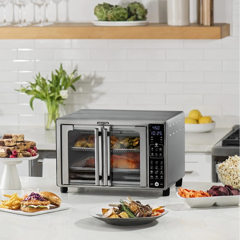 1700W Digital Toaster Oven Air Fryer 24L 19 One-Touch Presets FryForce 360 Technology French Doors Stainless Steel Cooking