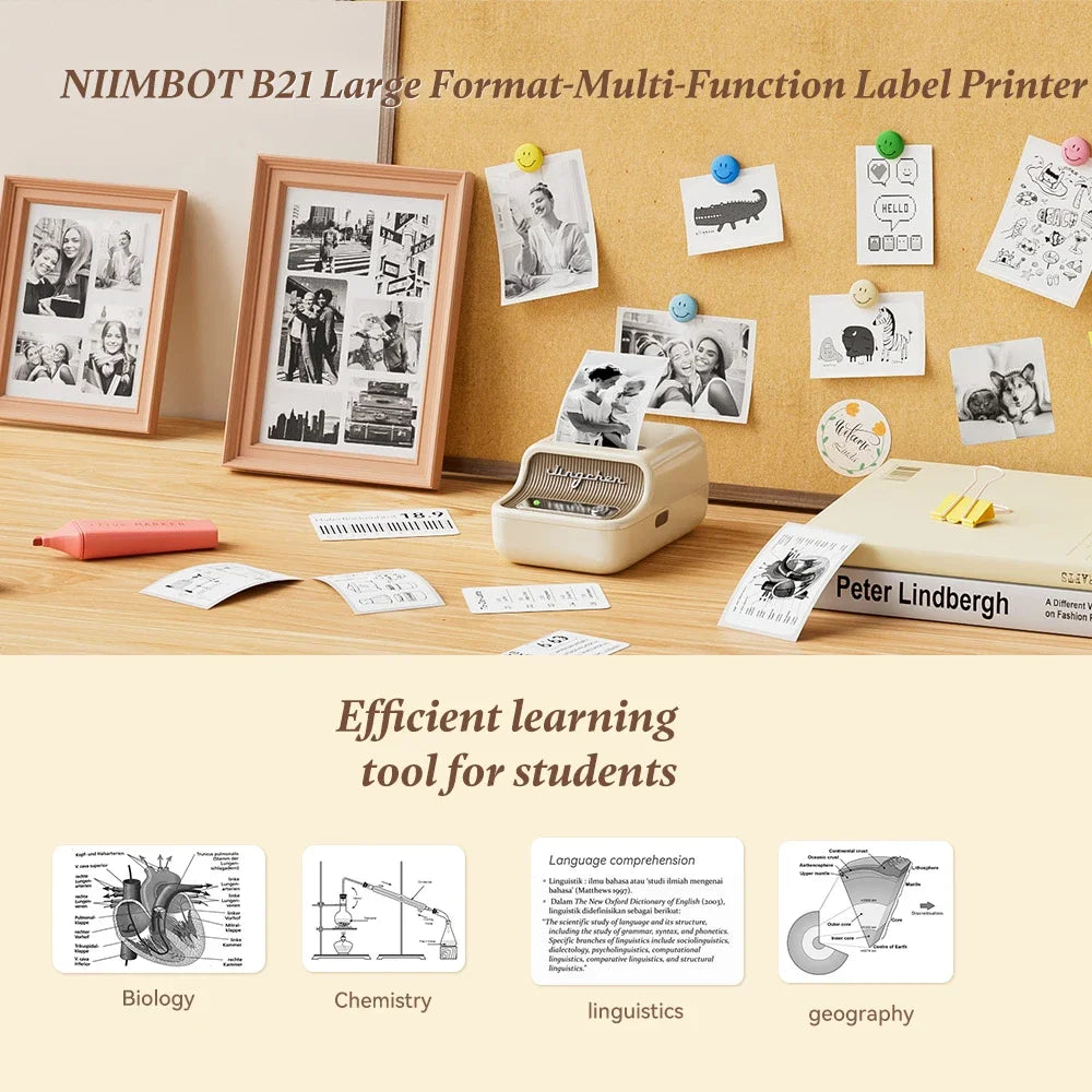 Mini Portable Printer Niimbot B21 Adhesive Label Thermal Printer Wireless Bluetooth For Sticker Labeling Machine Printer