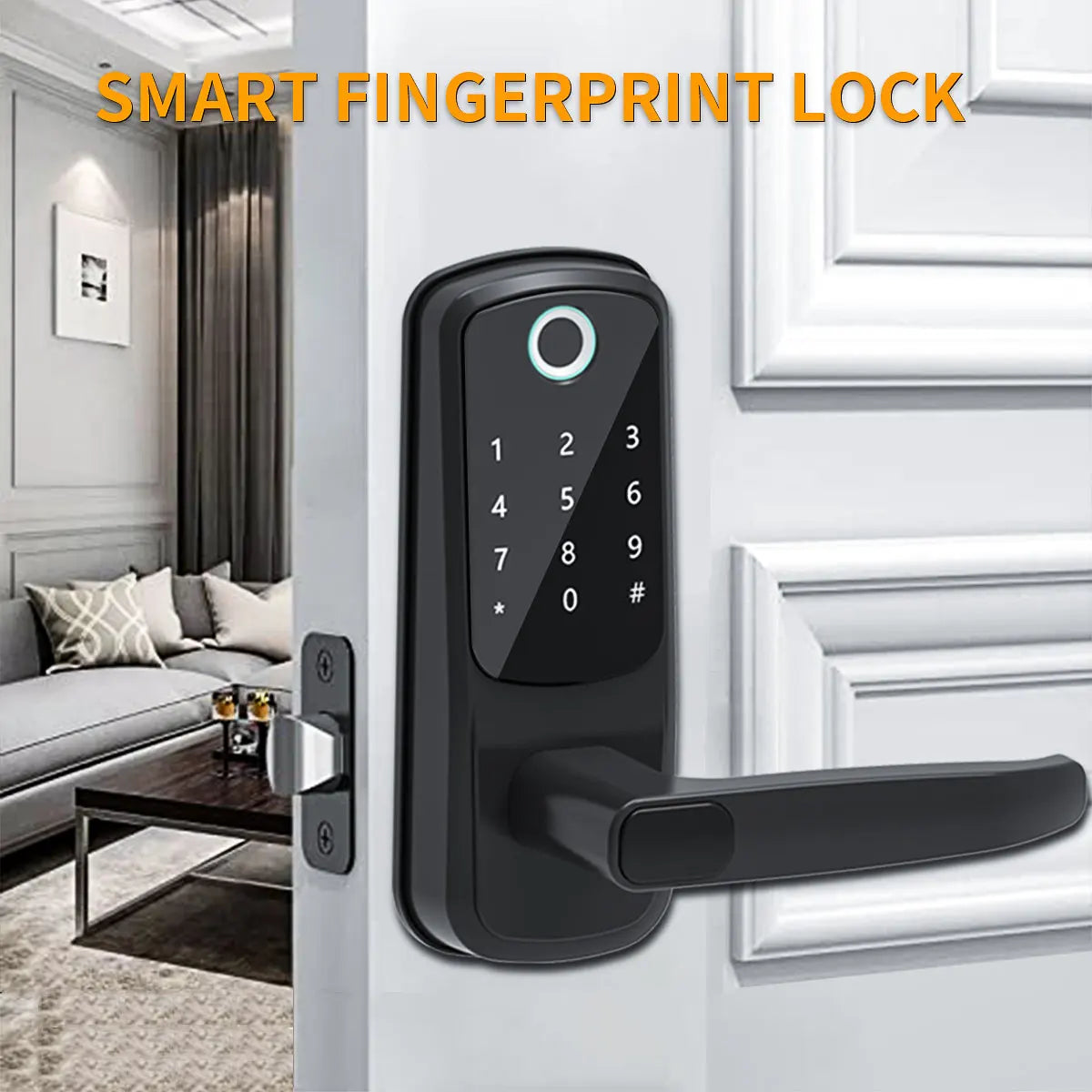 Wifi Electronic Smart Fingerprint Door Lock With Biometric Fingerprint Password Keypad Key NFC APP Unlock, TTLOCK  Control HOME
