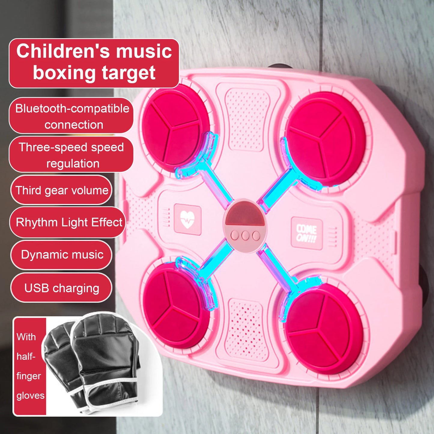 Stress Relief Toy Children Music Boxing Machine Smart Bluetooth-Compatible Boxing Pads Workout Wall Target Punching Training Equ