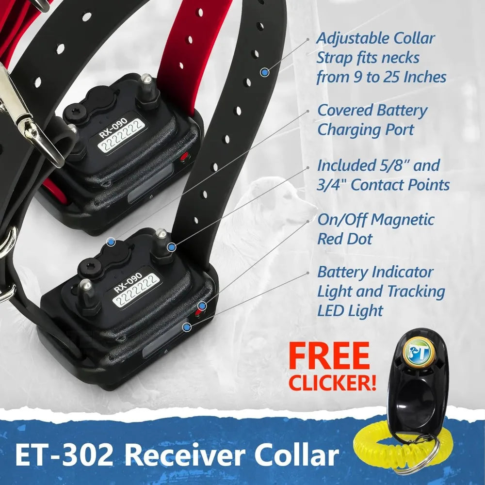 Rechargeable Dog Trainer Ecollar with Remote for Small, Medium, and Large Dogs by E-Collar Technologies - Electric, Vibration
