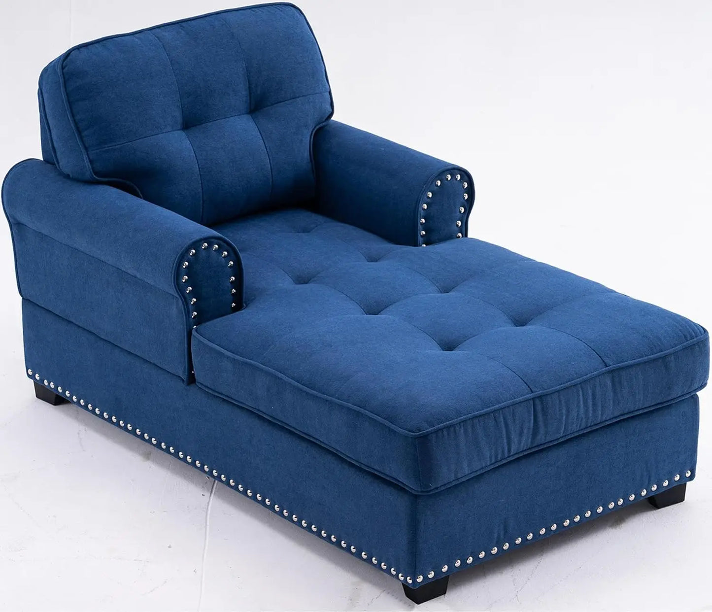 59" Chaise Lounge,Chaise Sofa Bed with Rivets,Indoor Sleeper Sofa Couch,Modern Upholstered Leisure Recliner for Bedroom