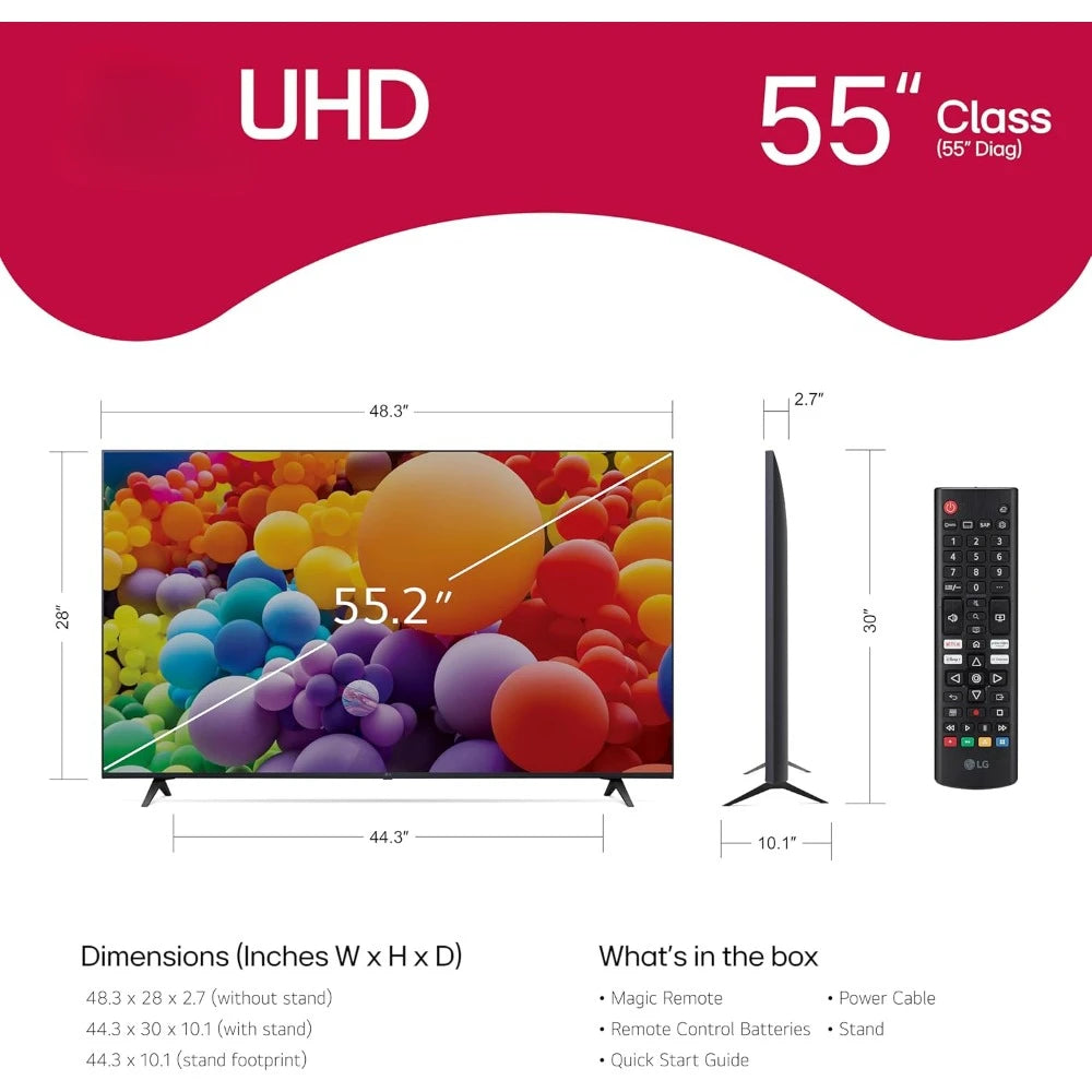 55-Inch Class UT75 Series LED Smart TV 4K Processor Flat Screen AI-Powered with Alexa Built-in