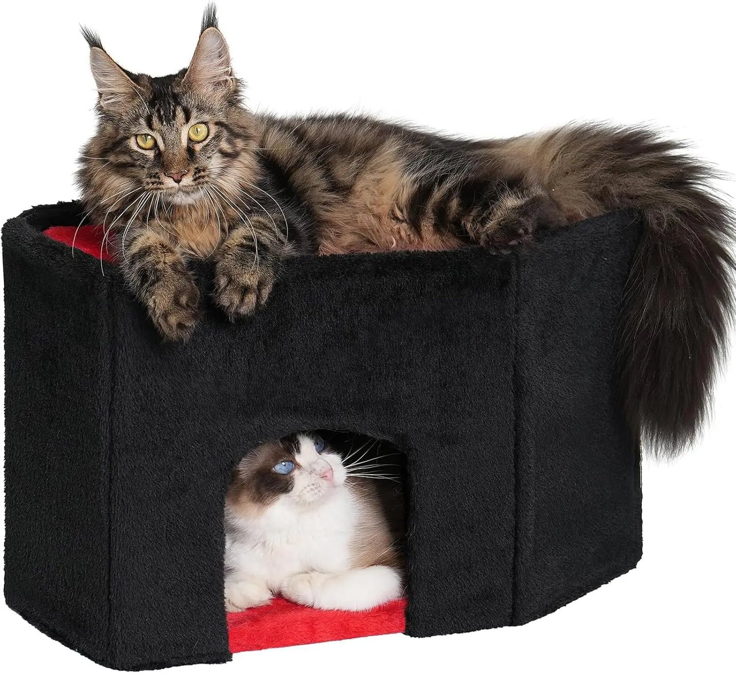 14‘’ Cat Tree Tower with Scratching Post, 20 * 16.5in Perch Bed for Large Adult Cats, Condo Cave for Indoor Small Medium Kittens