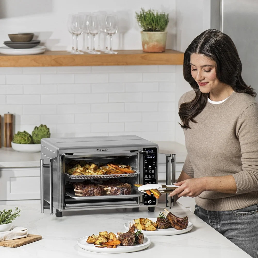 1700W Digital Toaster Oven Air Fryer 24L 19 One-Touch Presets FryForce 360 Technology French Doors Stainless Steel Cooking