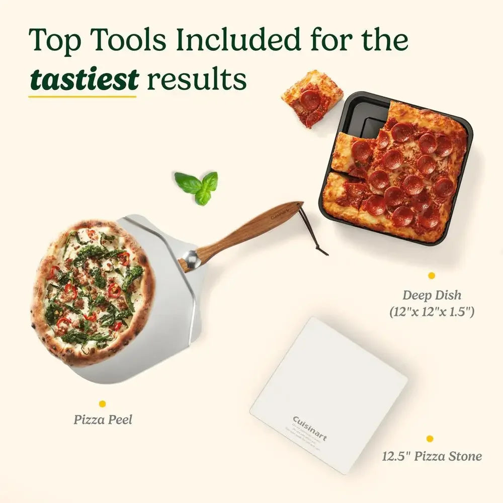 Indoor Pizza Oven Portable Countertop Oven Bake 12 Inch Pizzas in Minutes Quick Heating Crispy Crust Pizza Stone Baking Kit