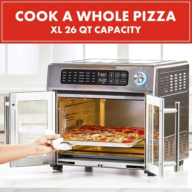 Emeril Lagasse Extra Large French Door Air Fryer Toaster Oven Combo, 24 Cooking Functions and Digital Controls