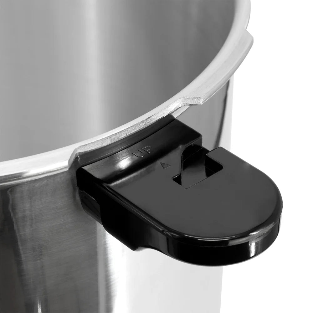 24QT Aluminum Pressure Cooker Induction Gas Stove Safe Large Capacity with Locking Lid Removable Pressure Gauge Steamer Grid