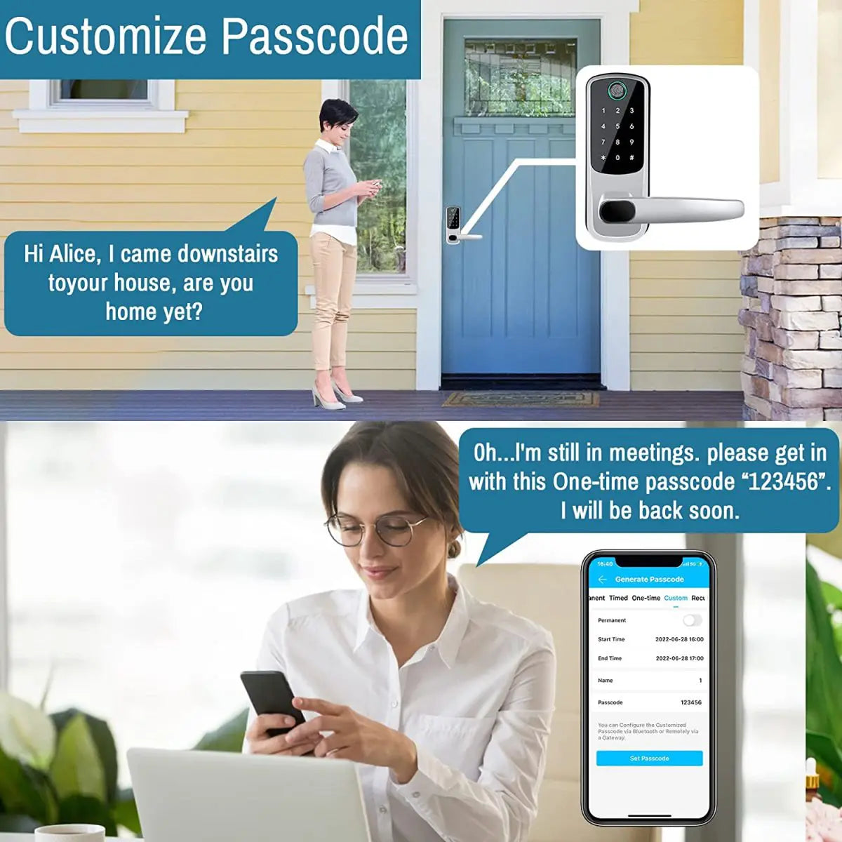 Wifi Electronic Smart Fingerprint Door Lock With Biometric Fingerprint Password Keypad Key NFC APP Unlock, TTLOCK  Control HOME