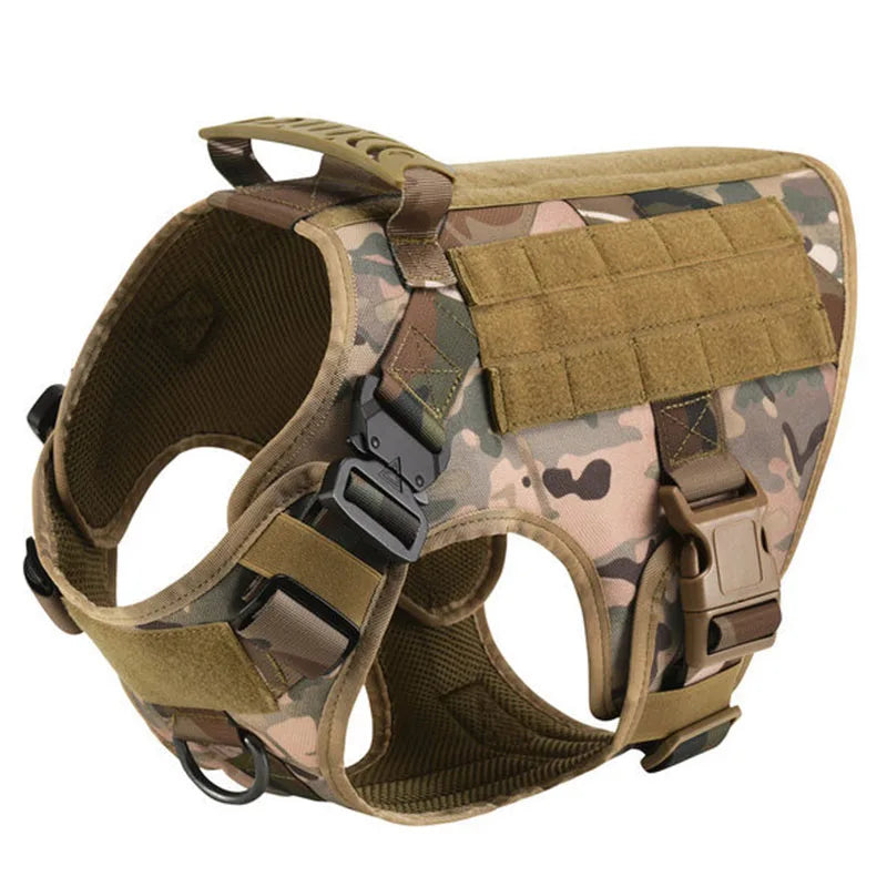 Large Dog Harness and Leash Set for German Shepherd and Malinois Training Walking Vest and Collar for Medium Large Dogs