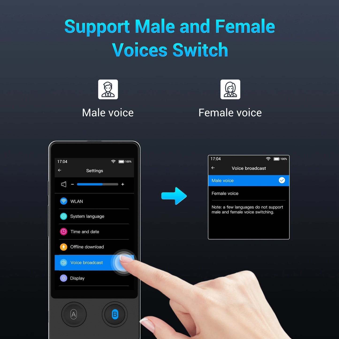 Wooask-W12 Voice Translator -144 Languages, Real Time Translation Device,16 Offline Packs, No WIFI Needed, Travel/Business Tool