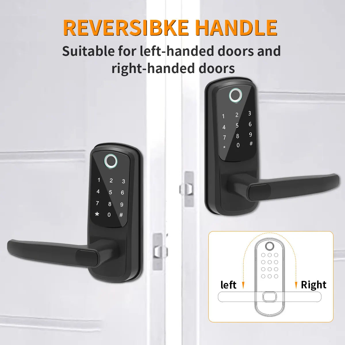 Wifi Electronic Smart Fingerprint Door Lock With Biometric Fingerprint Password Keypad Key NFC APP Unlock, TTLOCK  Control HOME