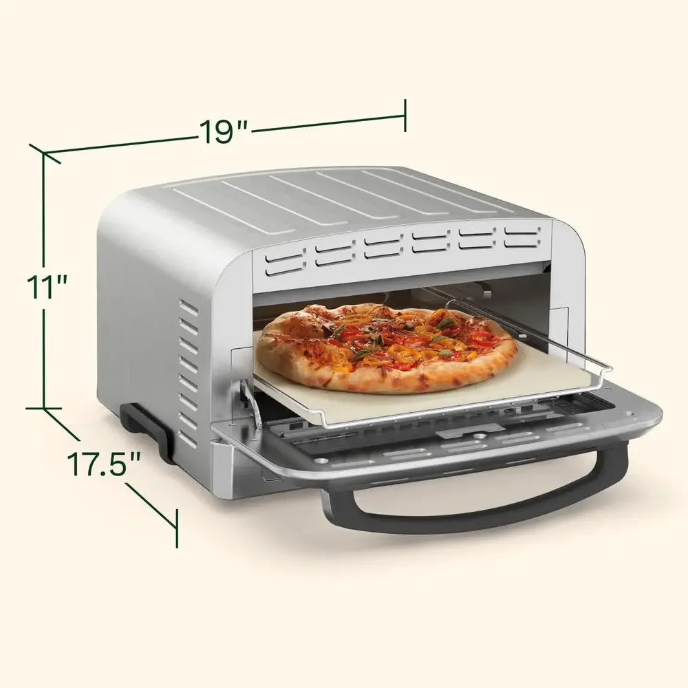 Indoor Pizza Oven Portable Countertop Oven Bake 12 Inch Pizzas in Minutes Quick Heating Crispy Crust Pizza Stone Baking Kit