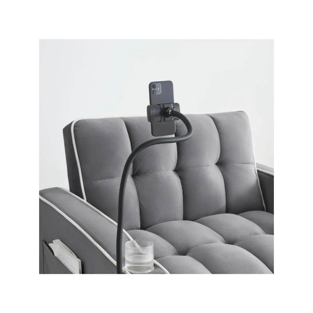 3 in 1 Modern Velvet Convertible Pull Out Sofa Bed, Upholstered Convertible Sleeper Chair Couch Bed with Adjustable Backrest
