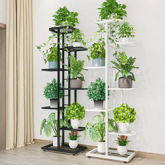 Metal Plant Stand 7 Tier 8 Potted Flower Pot Holder Shelf, Plant Shelf Corner Display Rack For Patio Garden Balcony Living Room
