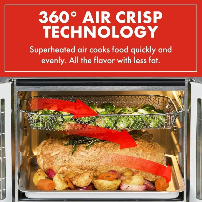 Emeril Lagasse Extra Large French Door Air Fryer Toaster Oven Combo, 24 Cooking Functions and Digital Controls