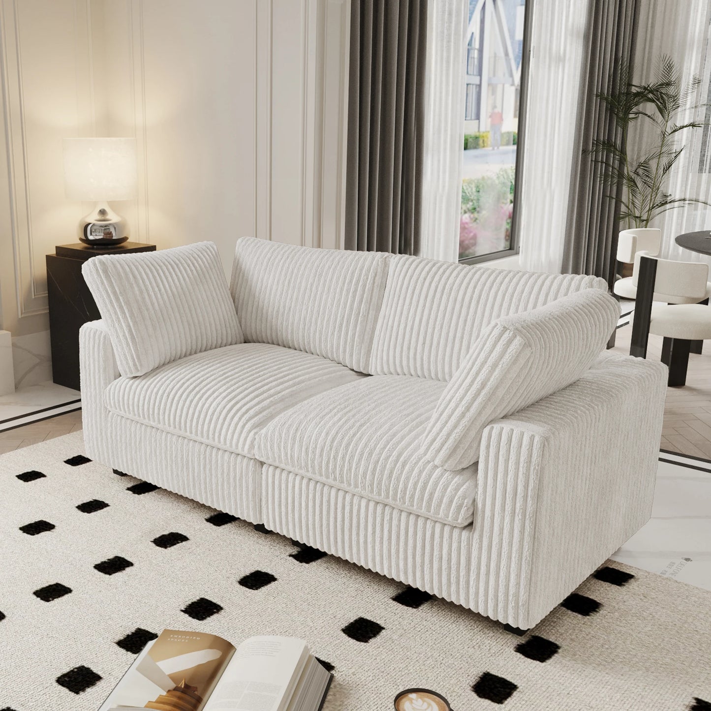 78" Cloud Sectional Couch Plush Soft Deep Seat Couches for Living Room Cushion Covers Removable 2 Corners Sofas Love Seat Sofa