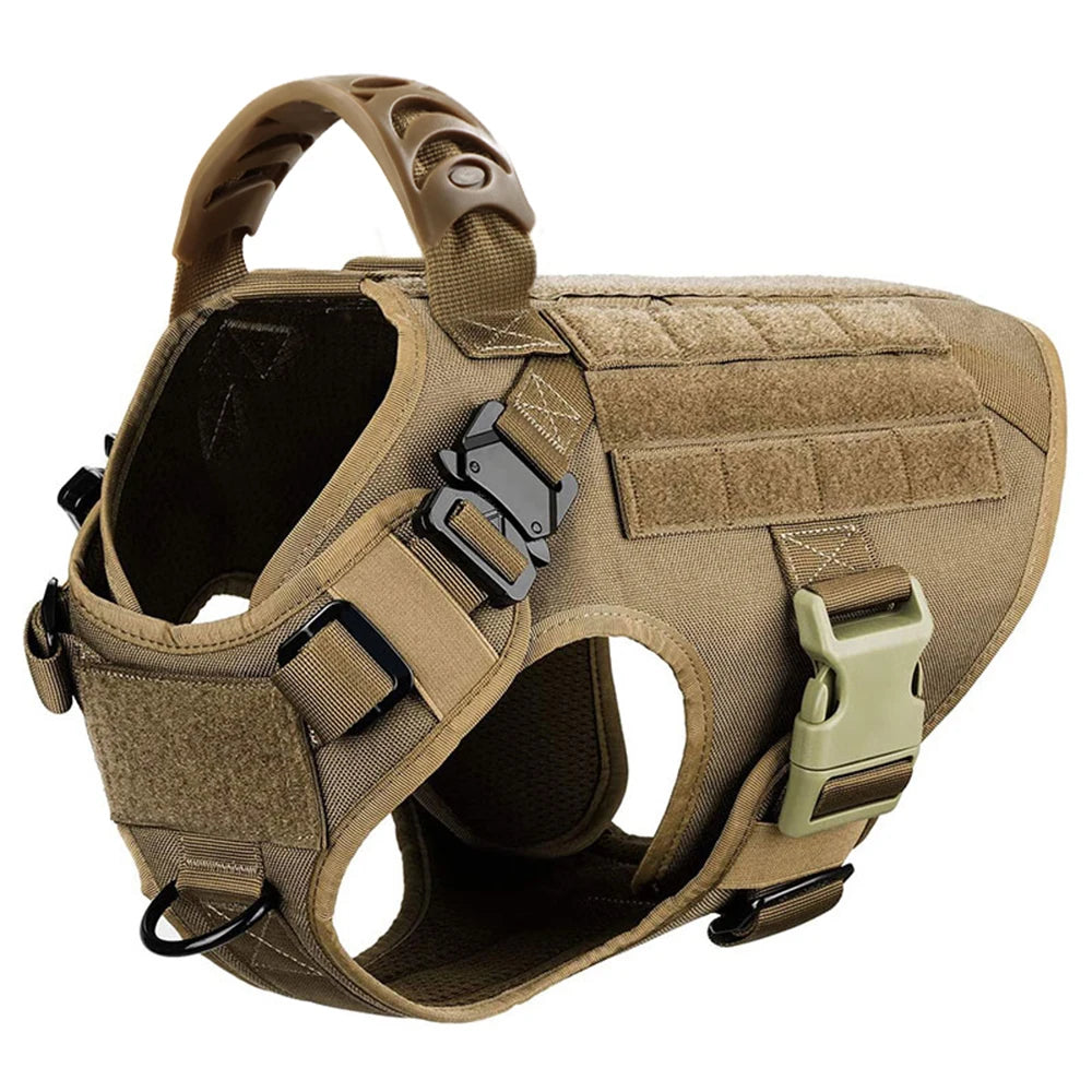 Large Dog Harness and Leash Set for German Shepherd and Malinois Training Walking Vest and Collar for Medium Large Dogs