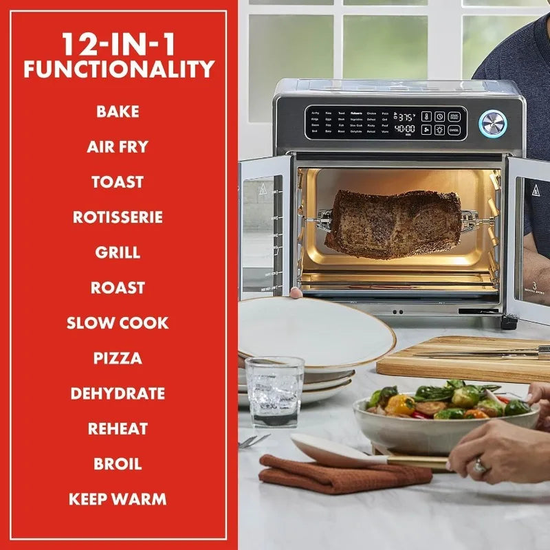 Emeril Lagasse Extra Large French Door Air Fryer Toaster Oven Combo, 24 Cooking Functions and Digital Controls