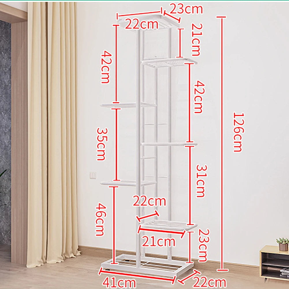 Metal Plant Stand 7 Tier 8 Potted Flower Pot Holder Shelf, Plant Shelf Corner Display Rack For Patio Garden Balcony Living Room