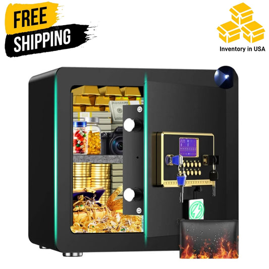 BESAFETY 2.0 to 5.3 Cuft Safe Box, Digital Keypad Home Security Safe With Fireproof Waterproof Bag & Adjustable Shelf