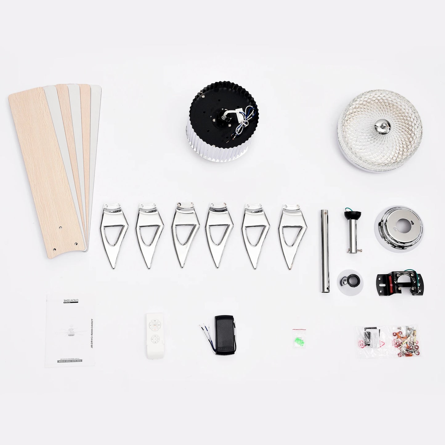 52'' Modern Ceiling Fans with Remote, Wood Fan with Lights