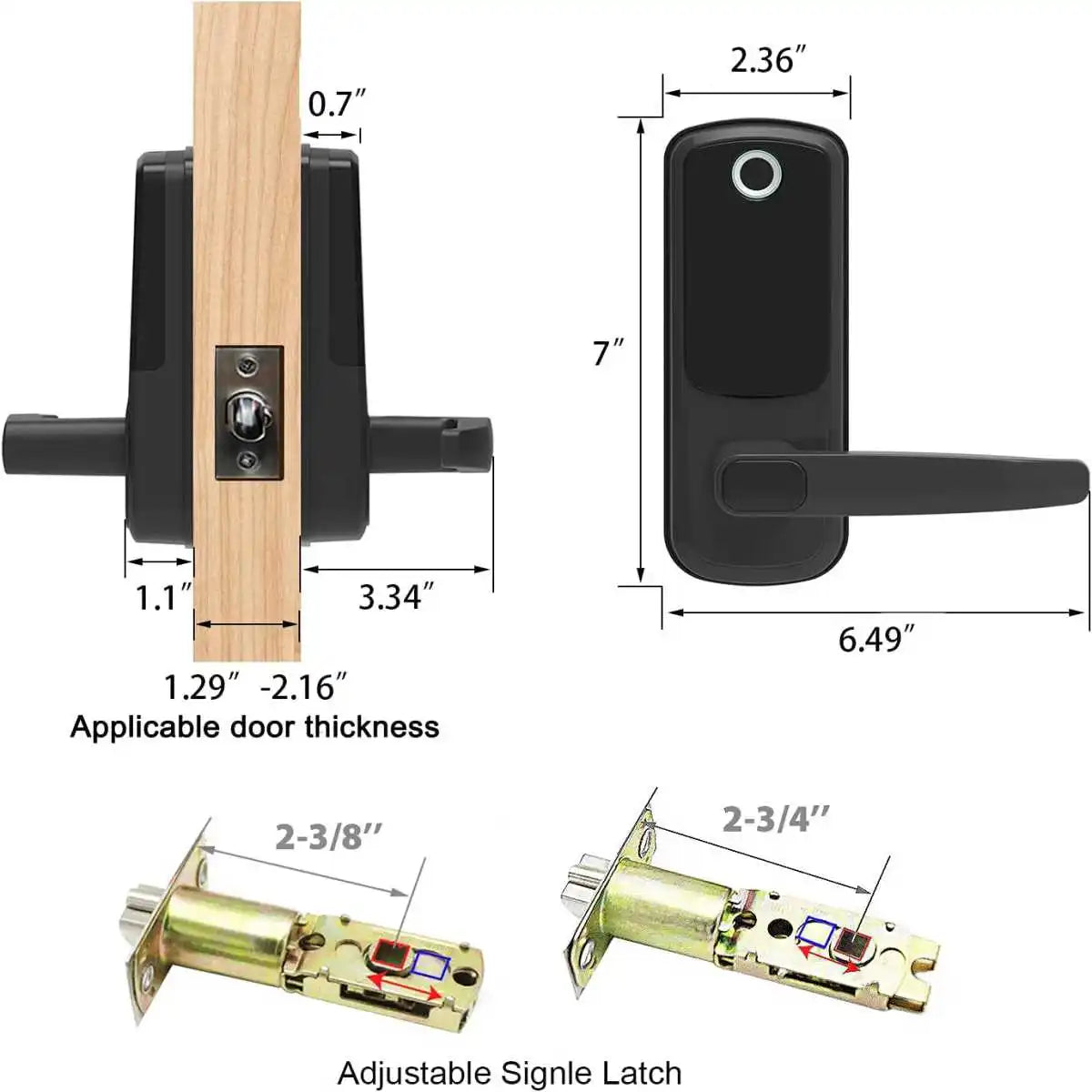 Wifi Electronic Smart Fingerprint Door Lock With Biometric Fingerprint Password Keypad Key NFC APP Unlock, TTLOCK  Control HOME