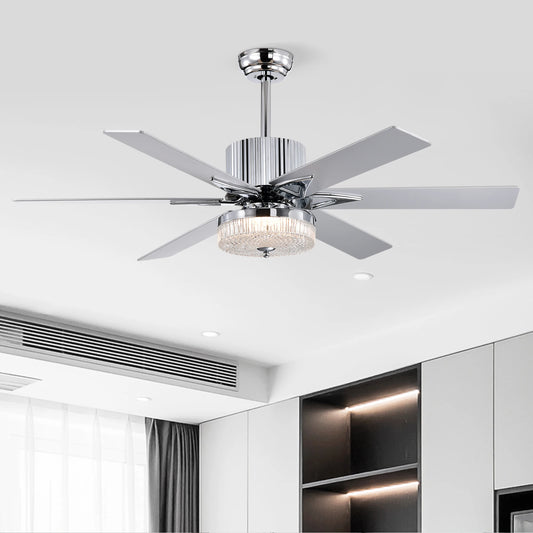 52'' Modern Ceiling Fans with Remote, Wood Fan with Lights