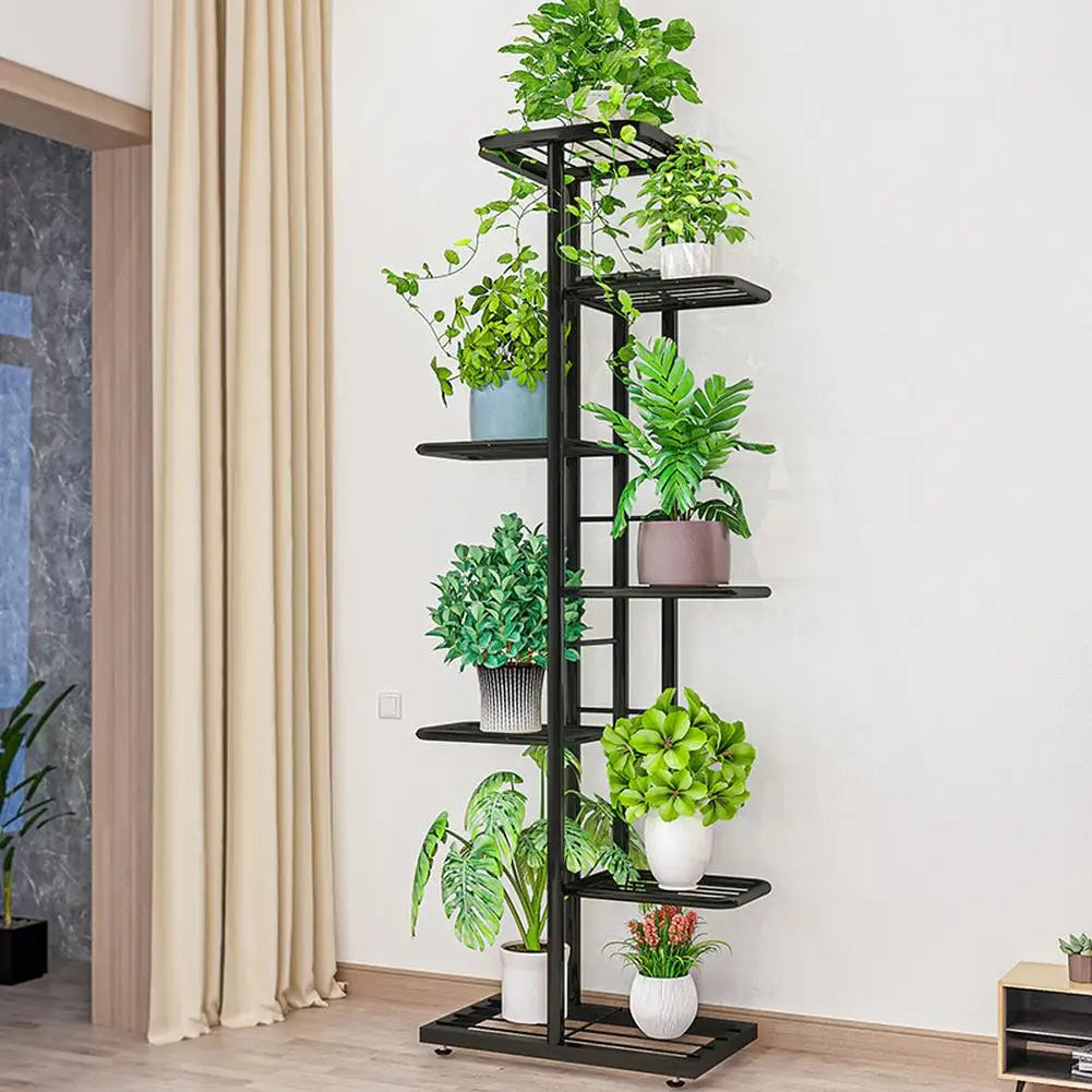 Metal Plant Stand 7 Tier 8 Potted Flower Pot Holder Shelf, Plant Shelf Corner Display Rack For Patio Garden Balcony Living Room