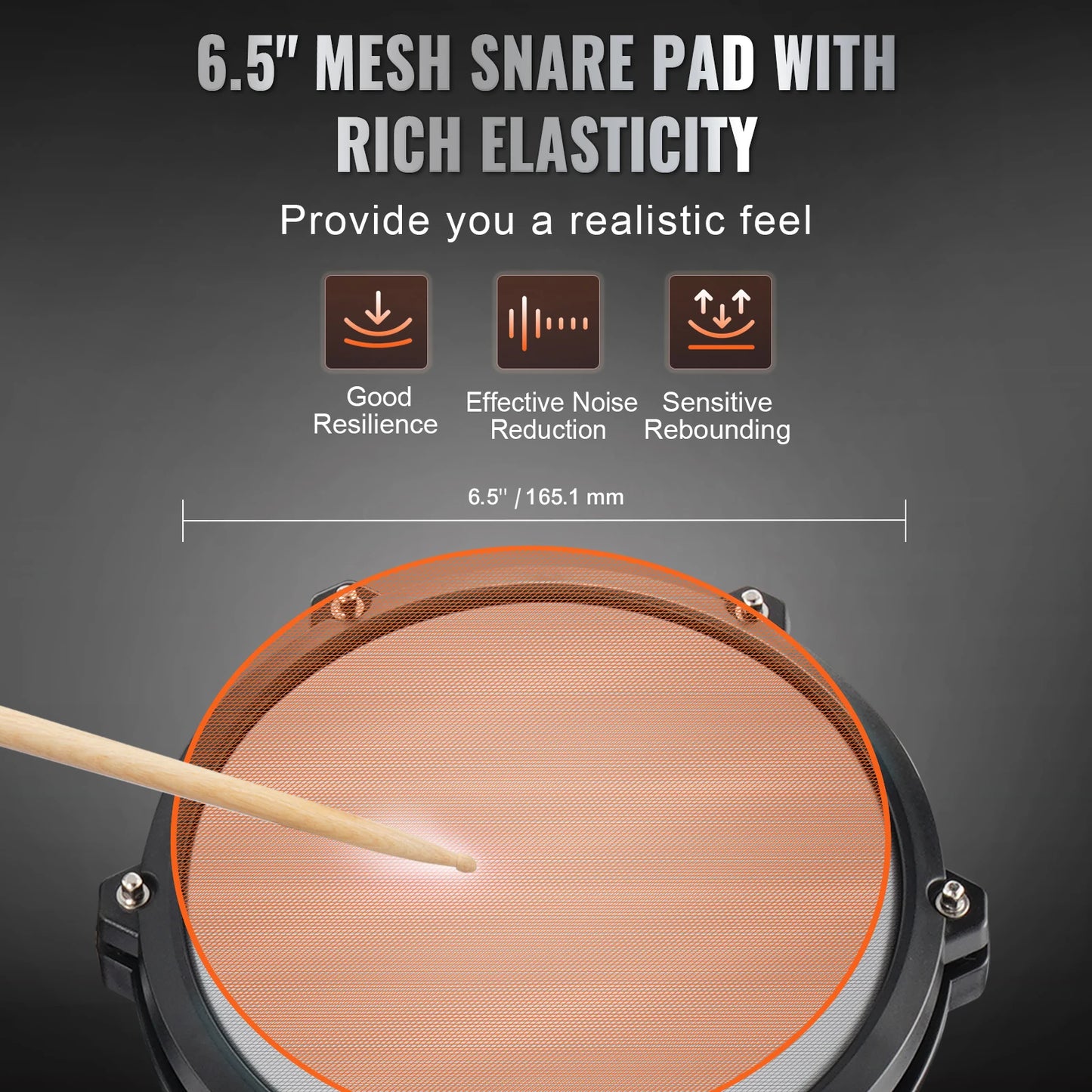SucceBuy Electric Drum Set 15 Drum Kits& 150 Sounds Electronic Drum Kit 6.5-8in Quiet Mesh Snare Electric Drum Set for Beginners