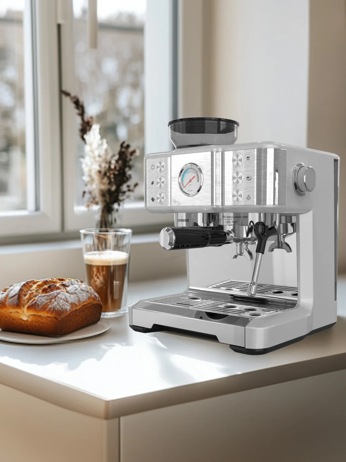 SEJOY CM7000 Espresso Machine with Built-in Grinder Fully Automatic Coffee Maker 20 Bar Professional  Milk Frother
